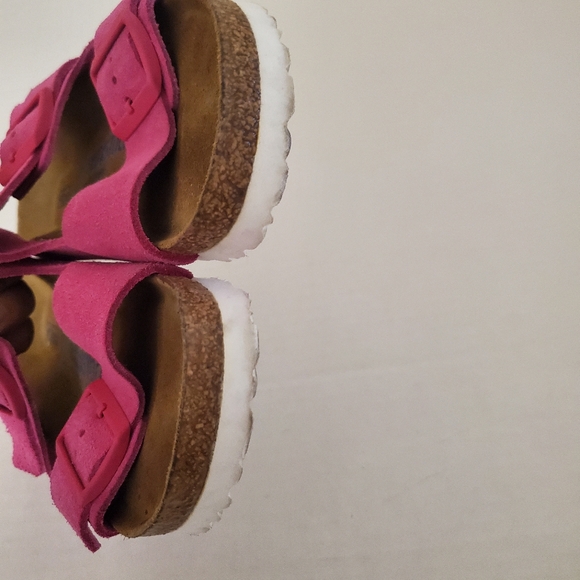Birkenstock Arizona Soft Footbed Suede Leather Fuchsia Tulip Sandal Women's 37/6 - Picture 8 of 8